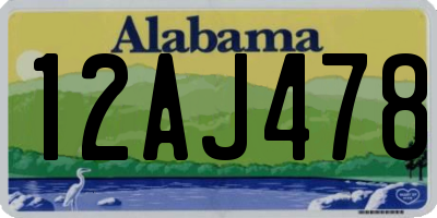 AL license plate 12AJ478