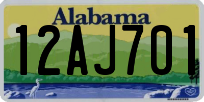 AL license plate 12AJ701