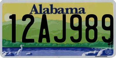 AL license plate 12AJ989