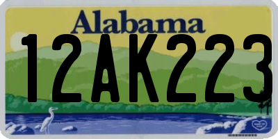 AL license plate 12AK223