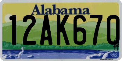AL license plate 12AK670