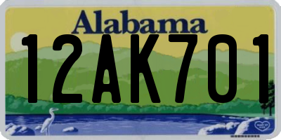 AL license plate 12AK701