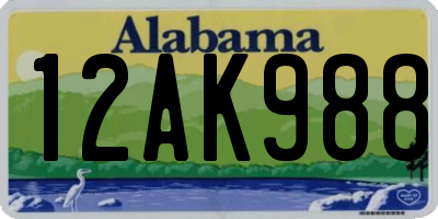 AL license plate 12AK988