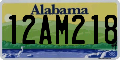 AL license plate 12AM218