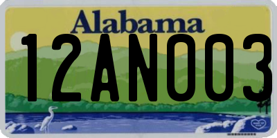 AL license plate 12AN003