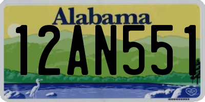 AL license plate 12AN551