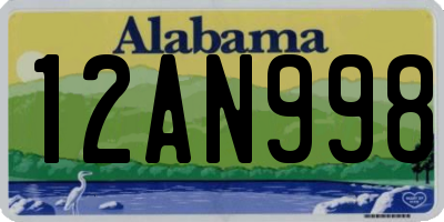 AL license plate 12AN998