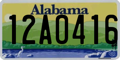 AL license plate 12AO416
