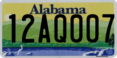 AL license plate 12AQ007