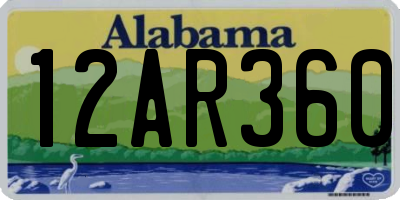 AL license plate 12AR360