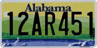 AL license plate 12AR451