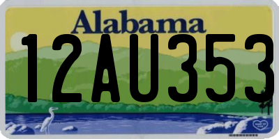 AL license plate 12AU353