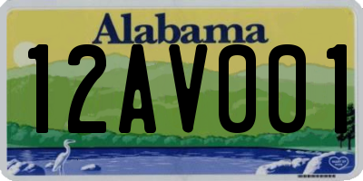 AL license plate 12AV001