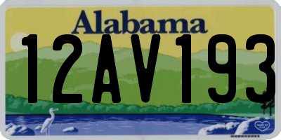 AL license plate 12AV193