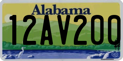 AL license plate 12AV200