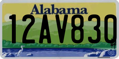 AL license plate 12AV830