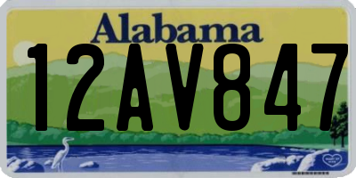 AL license plate 12AV847