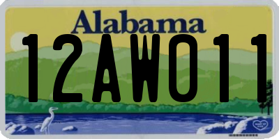 AL license plate 12AW011