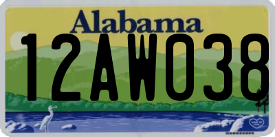 AL license plate 12AW038
