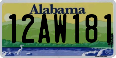 AL license plate 12AW181