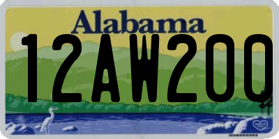 AL license plate 12AW200
