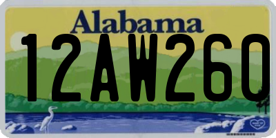 AL license plate 12AW260