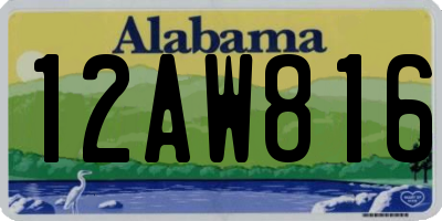 AL license plate 12AW816