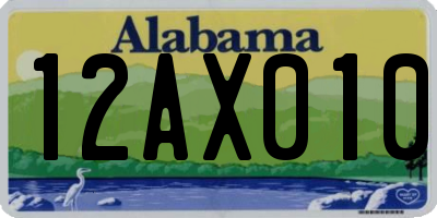 AL license plate 12AX010