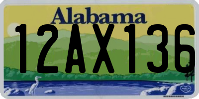 AL license plate 12AX136
