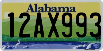 AL license plate 12AX993
