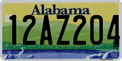 AL license plate 12AZ204