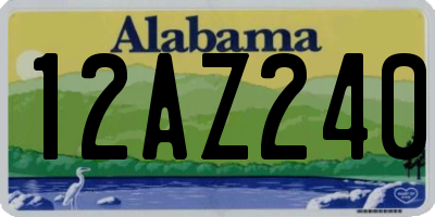 AL license plate 12AZ240