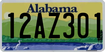 AL license plate 12AZ301