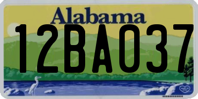 AL license plate 12BA037