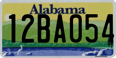 AL license plate 12BA054