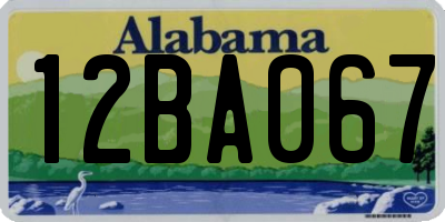 AL license plate 12BA067