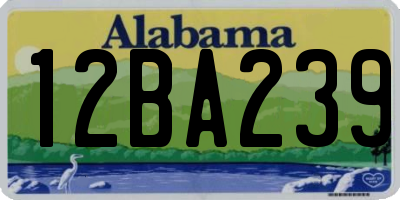 AL license plate 12BA239