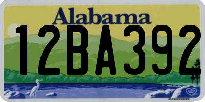 AL license plate 12BA392