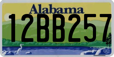 AL license plate 12BB257