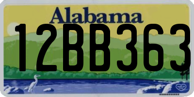 AL license plate 12BB363