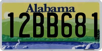 AL license plate 12BB681