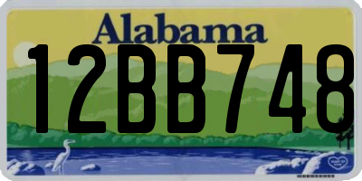 AL license plate 12BB748