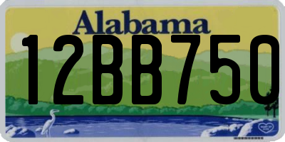 AL license plate 12BB750