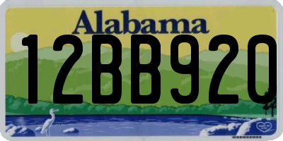 AL license plate 12BB920