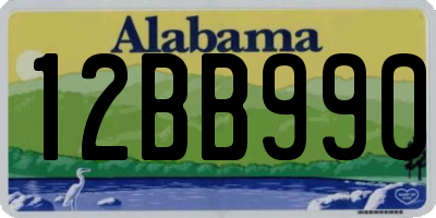 AL license plate 12BB990