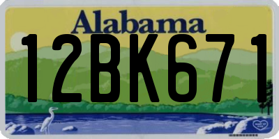 AL license plate 12BK671