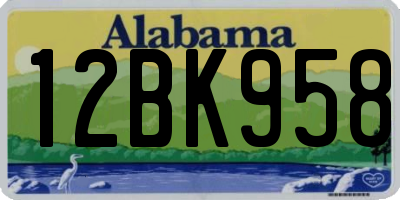 AL license plate 12BK958
