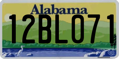 AL license plate 12BL071