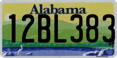 AL license plate 12BL383