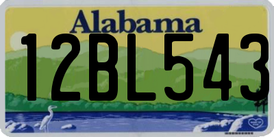 AL license plate 12BL543